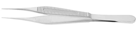 Long Fat Tweezers Stainless Steel Precision Compact Tool - Hair Removal and DIY Crafts - 1.0mm Tip - Professional Beauty and Microscope Accessory - Great Gift for Men and Wome