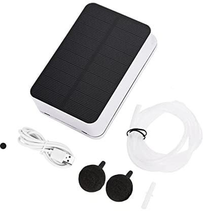 Pompe à Air Solaire pour Bassin, USB, Oxygénateur à énergie Solaire, Pompe à Oxygène pour Eau de Bassin, Panneau Solaire Pliable, Batterie 2200 MAh, pour Piscine