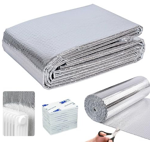 WIYETY 5m x 60cm Heizkörper Reflexionsfolie: 3,5 mm Dicke Heizkörper Reflexionsfolie Heizung, Isolierfolie Heizung, Heizungsfolie Reflektorfolie für Wandisolierung