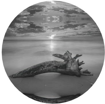 Strand-Holzbild, Premium-Magnete, rund, langlebig und stilvoll, geeignet für jede Metalloberfläche