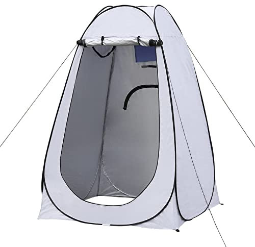 ZBAOLTO Pop Up Toilettenzelt Umkleidezelt, Outdoor Camping Duschzelt Toilette, Anti UV Ankleidezelt für Strand, Angeln, Baden, mit Tragetasche (Grau, 150 * 150 * 190)
