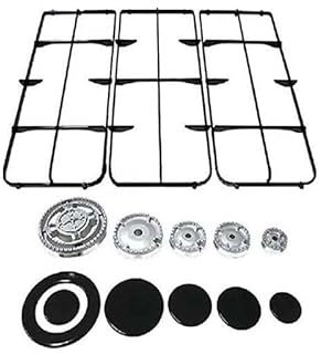 KIT COMPATIBILE PIANO COTTURA 5 FUOCHI (GRIGLIE + BRUCIATORI e SPARTIFIAMMA) (GARANTITI HOMELY) MADE IN ITALY