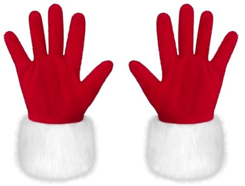 YIZHIXIANGQ 1 Paar Weihnachtshandschuhe, Weihnachtsmann Handschuhe, Rote Samthandschuhe, Handschuhe Weihnachten Damen Kurze, Einheitsgröße, Weihnachts Kostüm Zubehör (Rot A