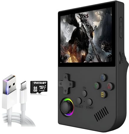 SVP Game - XGB36 Consola retro portátil 64 GB con +20.000 Juegos +30 Emuladores PS1, PSP, N64, NDS, SuperN, GameB, GBA - Linux IPS 3.5 Consola de videojuegos portátil (Negro)