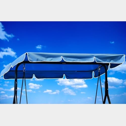 VWACBOAW Hollywoodschaukel Dachbezug, Ersatzdach Hollywoodschaukel 210 * 145cm, Wasserdicht, Winddicht, Reißfest, Polyestertuch, Anti-UV, Staubdicht. (250 * 190cm,Blau)