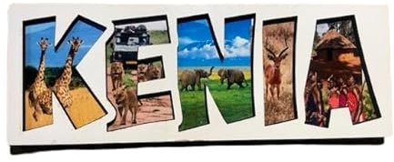 Kenya Souvenir, Kenya Wooden Magnet with Lettering, Kenya Fridge Magnet, Kenya Gift, Travel Keepsake from Kenya 300125