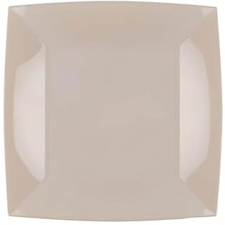 VARZI Set 15 Piatti Fondi Di Plastica Quadrati 8cm 1956 (Grigio Tortora)