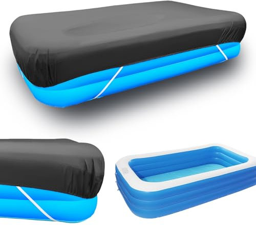 10 X 6 ft Inflatable Pool Cover for 120x72 inch Swimming Rectangle Pool Above Ground Inflatable 118x79 Rectangular Pool Cover for Outdoor Garden Pools