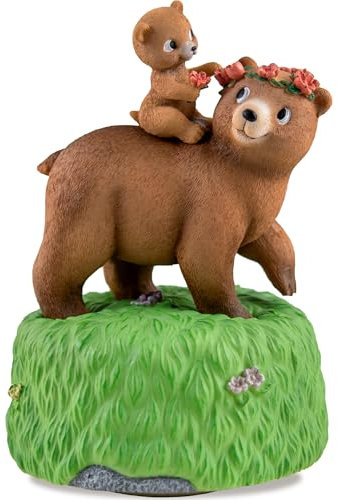 MS. WENNY Mutter-und-Tochter-Bären Musikbox mit dem Lied ‚You Are My Sunshine‘ – Handbemalte Musikfigur als Geburtstags- oder Muttertagsgeschenk, Deko für Zuhause