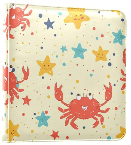 Foiosoh Krabben-Fotoalbum, niedlich, gelb, Bilderbuch für Fotos, selbstklebende Seiten, Fotoalbum, Kindheit, Fotoalbum, 10 x 15 cm, 15 x 20 cm