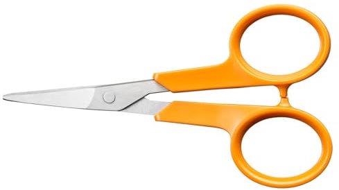 Fiskars Classic Ciseaux de Manucure, Courbés, Pour Droitier et Gaucher, LongueurTotale : 10 cm, Poignée Ergonomique Améliorée, Acier de Qualité/Plastique, Orange, 1075058