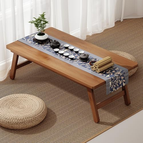 Peakjune Japanischer Klappbarer Bodentisch,Niedriger Bodentisch Klappbar,Tatami Tisch Klappbar,Leicht Zu Verstauen,Dicke Und Stark,FüR Wohnzimmer Teesimmer Balkon Bay Fenster