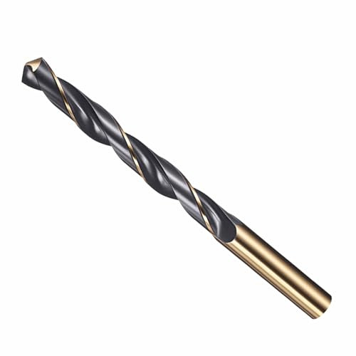 CoCud Drill Bit 12mm Cutting Diameter 4341 HSS for Wood | Jobber Bits Gold and Black 118° Cutting Angle - (Applications: for Drilling Plastic Wood Soft Metal)