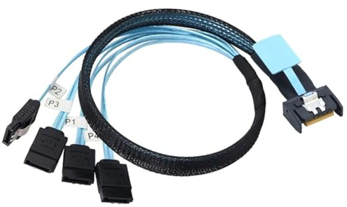 Jooehyer SlimSAS 8654 MCIO 4I 38pin to4x Cable PCIE5.0 PCI-E Server Data Connection Extension Wire High-Speed PCIE5.0 PCI-E Server Data Connection Cable Extension Wire 1M