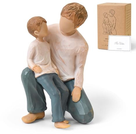FVFVAHO Dad Gifts from Son Father and Son Sculpture Figurines, Sentimental Gift for Dad from Son for Fathers Day, Birthday, Christmas, Resin Hand Painted Statue