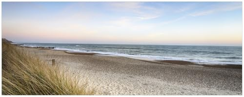 Wallario Memoboard aus Glas mit Motiv, Magnet-Tafel in 32 x 80 cm in Premium Qualität Strandspaziergang im Urlaub an der Ostsee