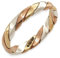 9ct Yellow, White, Rose Gold Tri Colour Twisted Stacker Band Ring