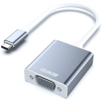 BENFEI USB C to VGA Adapter, Type-C(Thunderbolt 3) to VGA Adapter for MacBook Pro 2019/2018/2017, MacBook Air/iPad Pro 2018, Samsung Galaxy S10/S9[Aluminium Shell]