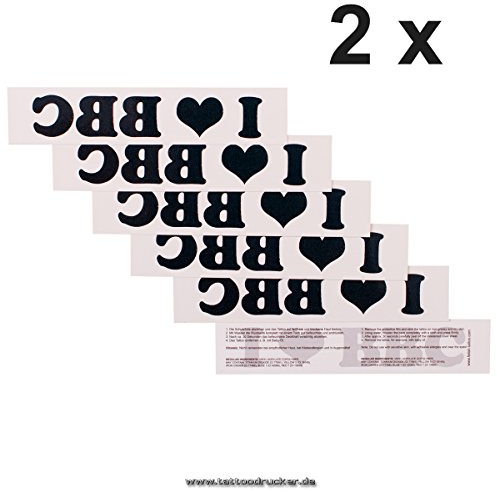 2 x I BBC - temporary tattoo in black - I love BBC - Kinky Fetish (2)