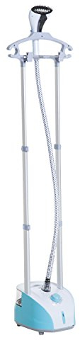 HOMCOM Plancha Vertical 1950W 2 L Plancha de Vapor Vertical con Temperatura Ajustable en 11 Niveles y Barra Telescópica Centro de Planchado Vertical para Hogar Oficina Azul