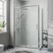 Diamond® 1100 x 760mm Sliding Shower Enclosure Door Screen for Wet Room Cubicle Enclosures, 8mm Toughened Safety Glass, Framed, Polished Chrome