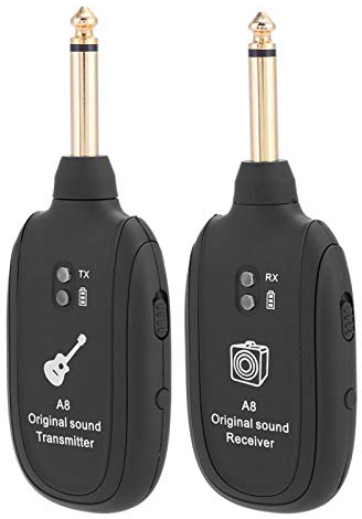 Acogedor Kabelloses Gitarren-System Transmitter Empfänger Kit, Digital Gitarre Bass Audio Transmitter Empfänger eingebaut, wiederaufladbar für E-Gitarre, Bass, Violine, Musikinstrument