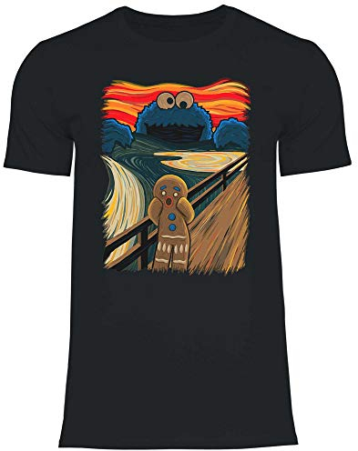 wowshirt Herren T-Shirt Gingerbread Der Schrei Lebkuchenmann, Größe:XXL, Farbe:Black