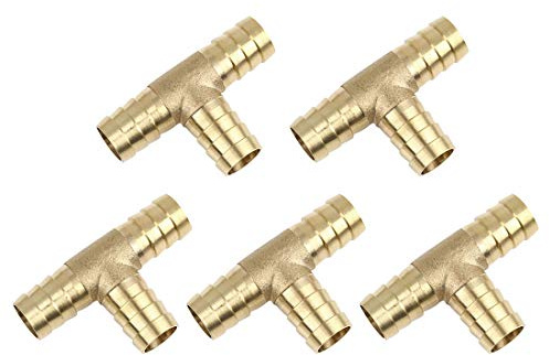 X AUTOHAUX Lot de 5 raccords de tuyau en laiton cannelé 14 mm pour air, eau, huile