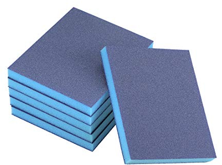 sourcing map Sanding Sponge 180 Grit Sanding Block Pad 4.7inch x 3.9inch x 0.4inch Blue 6pcs