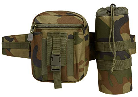 Brandit Adult (Unisex) Round Waistbelt Bag Travel Accessories Neck Pouch, Woodland, Standard Size