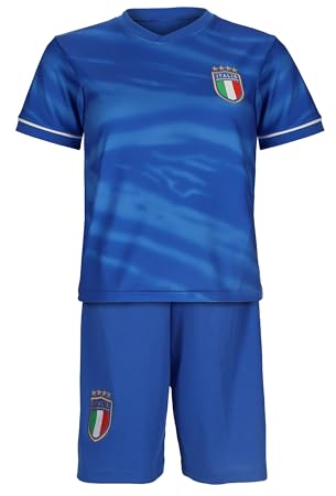 Blackshirt Company Italien Kinder Trikot Set Fußball WM EM Fan Trikot Zweiteiler Blau Sporttrikot Größe 152