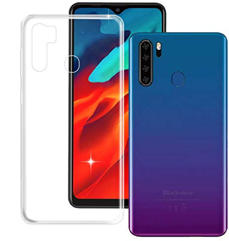 HHUAN Hülle Transparent für Blackview A80 Pro, Weiche Silikon Stoßfest Handyhülle Case Tasche Schale Bumper TPU Schutzhülle Cover für Blackview A80 Pro (6.49) - Transparent