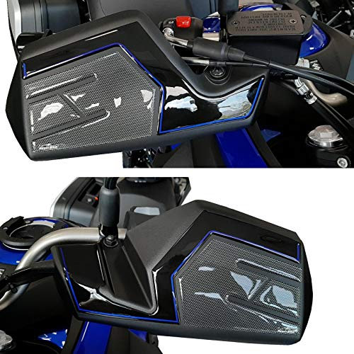 Resin Bike Adesivi Moto Compatibile con Suzuki V-Strom 650 XT ABS 2020 2021. Protezione Paramani da Urti e Graffi. Adesivi 3D Resinati - Carbonio Nero e Blu Metallizzato