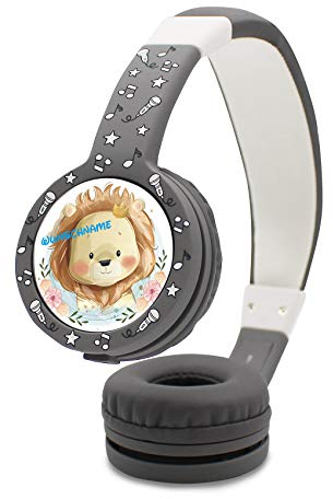 Schutzfolie für Tonie Lauscher Design Aufkleber Cover für Kopfhörer kindgerecht passgenau selbstklebend Folie Zubehör für Kinder Spielzeug Y055 (Nr. 44 Prinz Löwe, mit Wunschname)