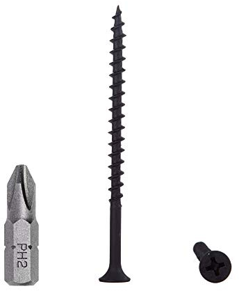 Lot de 50 vis à bois en acier au carbone phosphate noir 4,2 x 70 mm, vis pour cloison sèche, fixations pour panneaux d'aggloméré, tête de bugle Phillips (50, 4,2 x 70 mm)