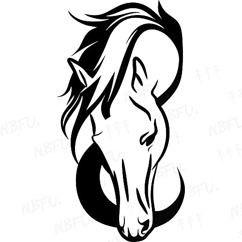 myrockshirt Pferd Pferdekopf 15 cm Aufkleber Autoaufkleber Sticker ohne Hintergrund Auto PKW Lack Scheibe