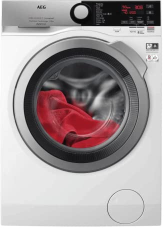 AEG L8FEC942Q Machine à laver libre Installation, Charge Frontale, 9 kg/1400 tr/min, Connectivité WiFi, Autodosage, Moteur Inverter, Fonction Vapeur, Programme rapide, LCD, Blanc, Classe A