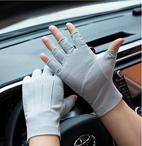 Unisex Fingerlose Handschuhe Fahrhandschuhe Sonnenschutz Rutschfeste Handschuhe Touchscreen Radfahren Warme Handschuhe Mitts Mesh Atmungsaktive Kühle Handschuhe für Sport GYM Laufen Arbeit Motorrad