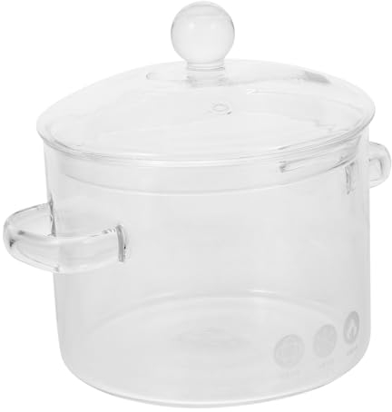 Cuenco de sopa de vidrio transparente con tapa, olla de sopa de vidrio borosilicato para el hogar, olla de sopa de vidrio , olla universal para estufa