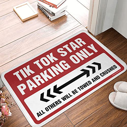 Coole Fußmatte TIK Tok Star Parking Only Teppich Küchenutensilien Herbst Willkommen Matten für Haustür (Größe: 50 x 80 cm)