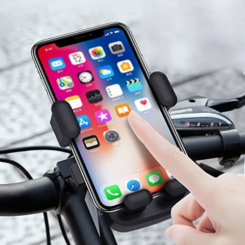 XYAJUANG Fahrrad-Lenker-Handyhalterung, Motorrad-Handyhalterung, Motorrad-Lenker-Handyklemme, Roller-Handy-Clip für iPhone 6/7/8/X/11/12/13/14 Serie und mehr 11,9 cm – 17,3 cm Handy (D Archgrau)