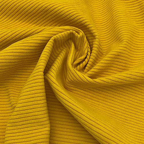 aufodara 2 Stück Cord Stoff 47x95cm Polsterstoff Quiltingstoffe Deko Stoff Stoffe zum Nähen DIY Artcraft Handarbeit Kissenbezüge Stoff (Gelb)