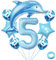 Weenkeey 5 Jahre Delfin Geburtstag Deko Große Delfin Folienballon 5. Geburtstag Delfin Ballons Hellblau Zahl 5 Luftballon für Jungen Geburtstag Party