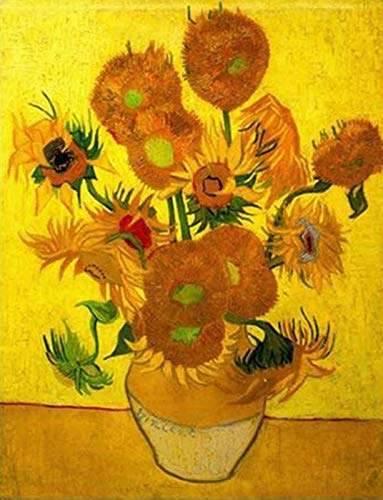 Aeadar Diamond Painting Van Gogh Sunflower, 5D Diamant Painting Bilder Diamant Malerei Set, DIY Diamant Malerei für Home Wall Décor (30×40cm)