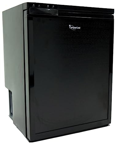 CamperCool 65 Litre 12v RV, Motorhome, Campervan, or Boat Fridge with removable freezer compartment in Black