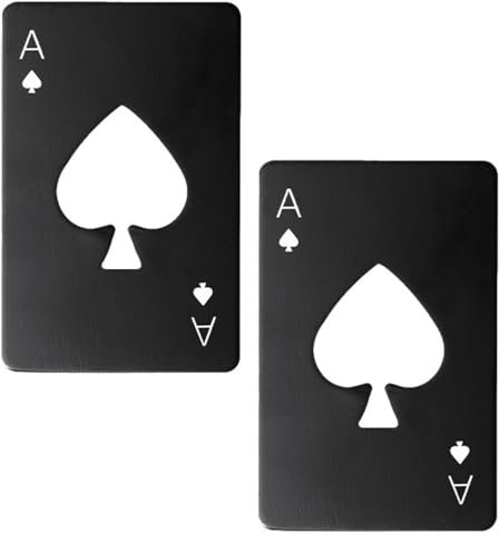 Flaschenöffner 2St Edelstahl Bier Opener Kappe Ace Of Spades Poker Geformt Dosenöffner Für Familie Bar Party Tools