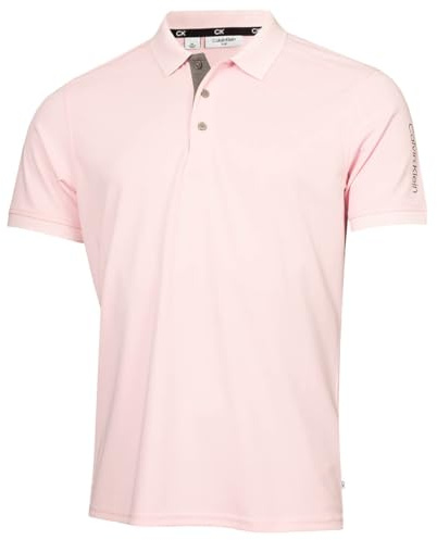 Calvin Klein Mens Club Golf Polo Shirt - Baby Pink - XL
