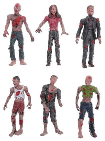 Abaodam 6pezzi Zombie Figurines Simulated Corpse Dolls for Halloween Decorations Scary Zombie Models for Parties And Room Decor
