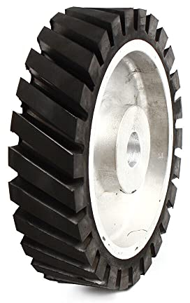 Ruota in gomma da 200 mm per levigatrice a nastro, rullo di ricambio in gomma, rullo in alluminio, nucleo in alluminio su denti a nastro, pronto per l'installazione.