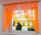 DRAPELLA Fertige Gardine Parma 350x150 Voile Fensterdekoration Vorhänge Querbehang Lambrequin, 350 x 150 (Orange)